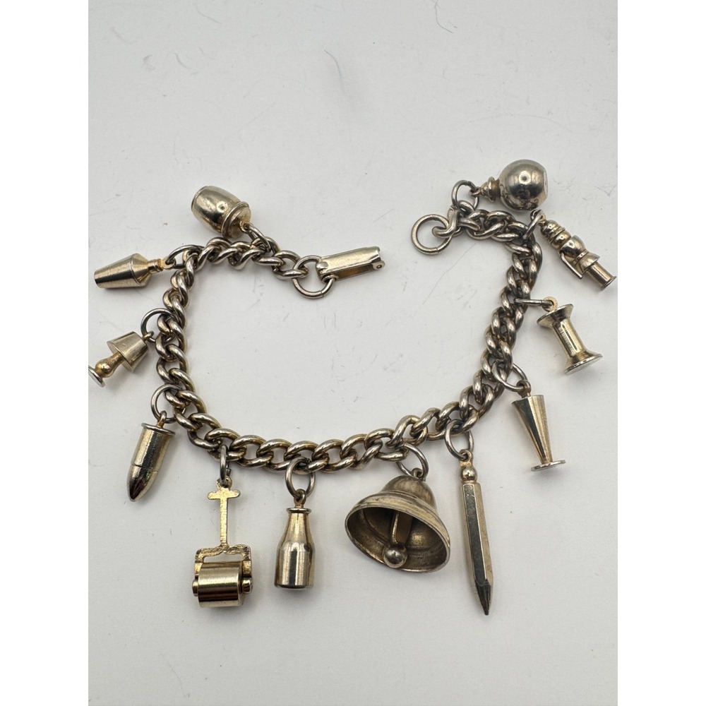 Vintage Charm Bracelet Office Theme Barware Moveable Bell Roller Lamp 1950s - Picture 5 of 9